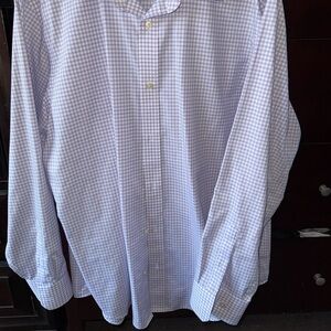 Banana Republic Lavender Checkered Button Down Shirt